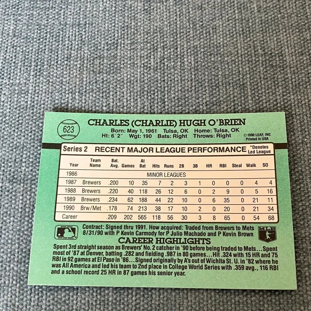 1991 Donruss New York Mets Baseball Card Trading Card